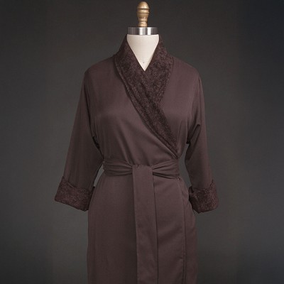 Telegraph Hill Twill Double Layer Bathrobe 100% Microfiber Chocolate 6 Per Case Price Per Each 