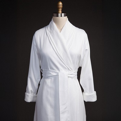 Telegraph Hill Twill Double Layer Bathrobe 100% Microfiber White 6 Per Case Price Per Each 