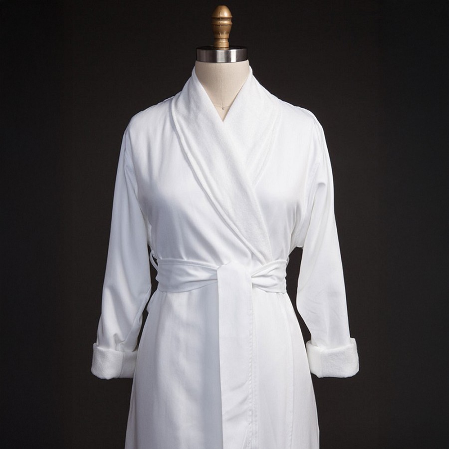 Telegraph Hill Twill Double Layer Bathrobe 100% Microfiber White 6 Per Case Price Per Each 