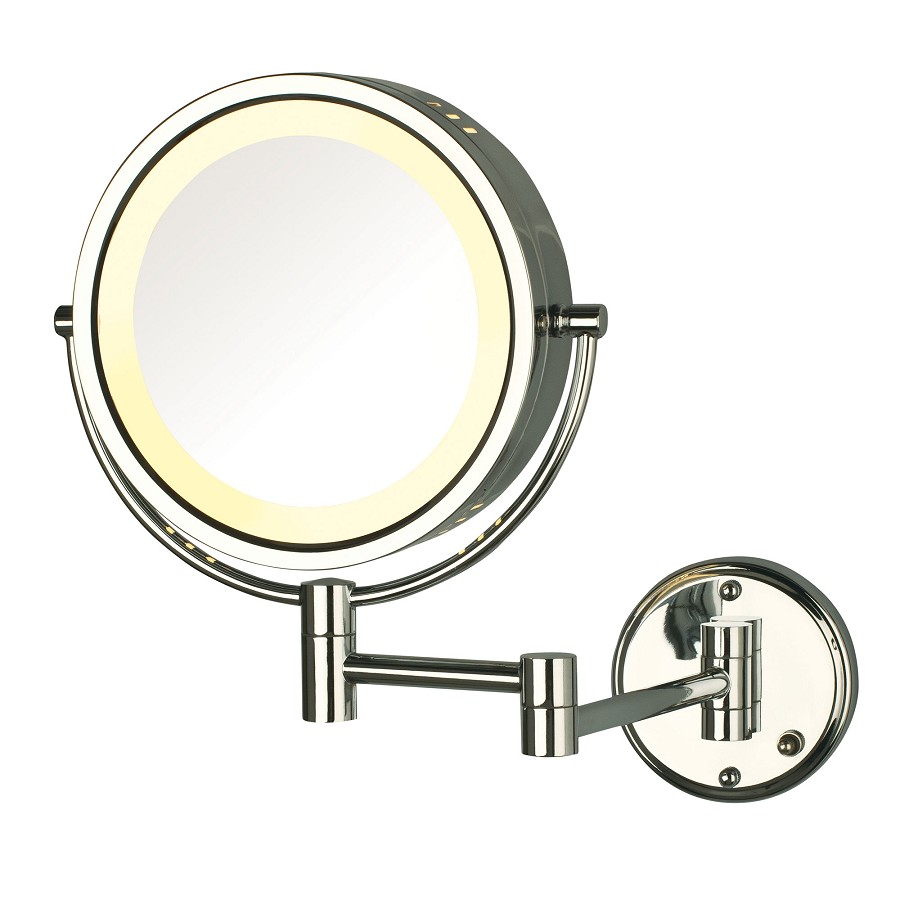 Jerdon HL75CD 8.5' Lighted Wall Mount Mirror 1X-8X Magnification Direct Wire Chrome 4 Per Case Price Per Each 