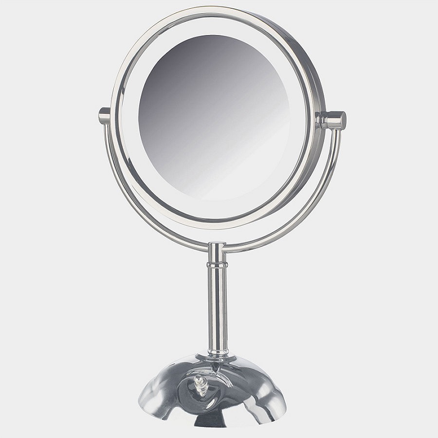 Jerdon HL8808CL 8.5' LED Lighted Tabletop Mirror 1X-8X Magnification Chrome 3 Per Case Price Per Each 