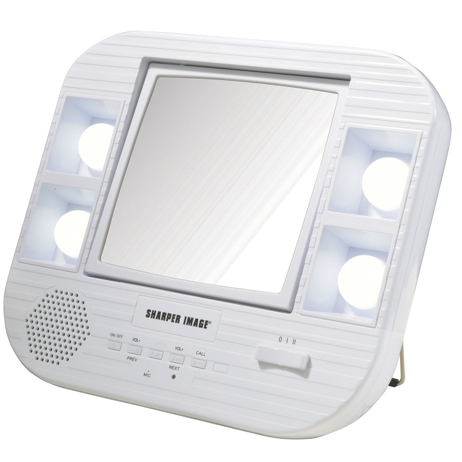 Jerdon J1025 Lighted Tabletop Mirror Bluetooth AC & Battery Powered 1X-5X Magnification Nickel 6 Per Case Price Per Each 