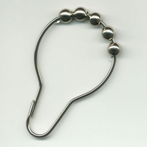 Kartri Stainless Steel Shower Curtain Hooks With 5 ABS Nickel Plated Rollers 12 Dz Per Case Price Per Dz 