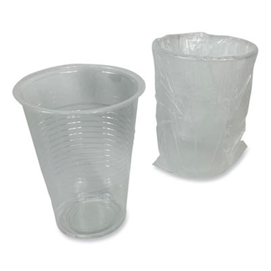 Boardwalk 9 Oz. Individually Wrapped Rigid Plastic Cups 1000 Per Case 
