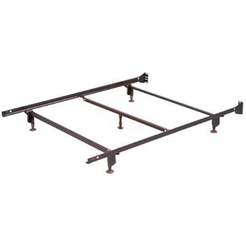 Hollywood Bed Frame Company Instamatic Bed Frames With 5 Legs & Steel Stem High Glides Full XL 7 1/4' Height- 70' Side Rails Black Minimum of 2 Per Order 