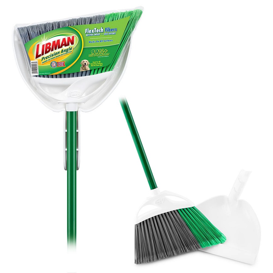 Libman Commercial 11' Large Precision Angle Broom With Dust Pan 4 Per Case Price Per Each 