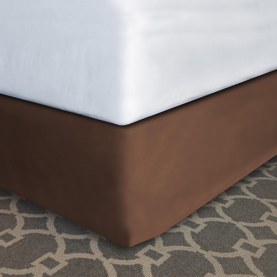 Designer Dècor Collection Modern-Fit Bedskirt For Box Spring Queen 60x80x14' Espresso Brown 12 Per Case Price Per Each 