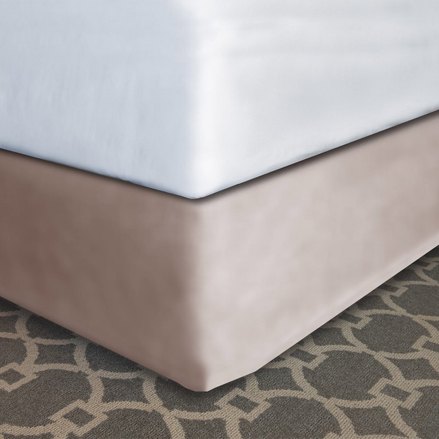 Designer Dècor Collection Modern-Fit Bedskirt For Box Spring King 76x80x12' Vanilla Bean 12 Per Case Price Per Each 