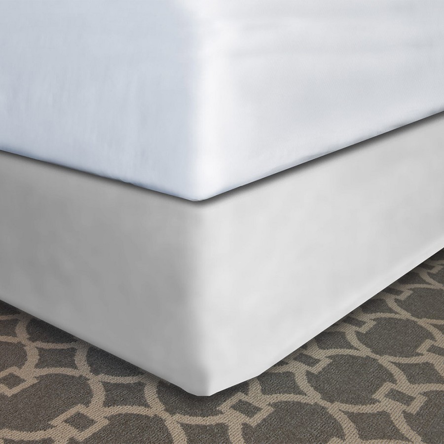 Designer Dècor Collection Modern-Fit Bedskirt For Box Spring Long Twin 39x80x14' Pure White 12 Per Case Price Per Each 