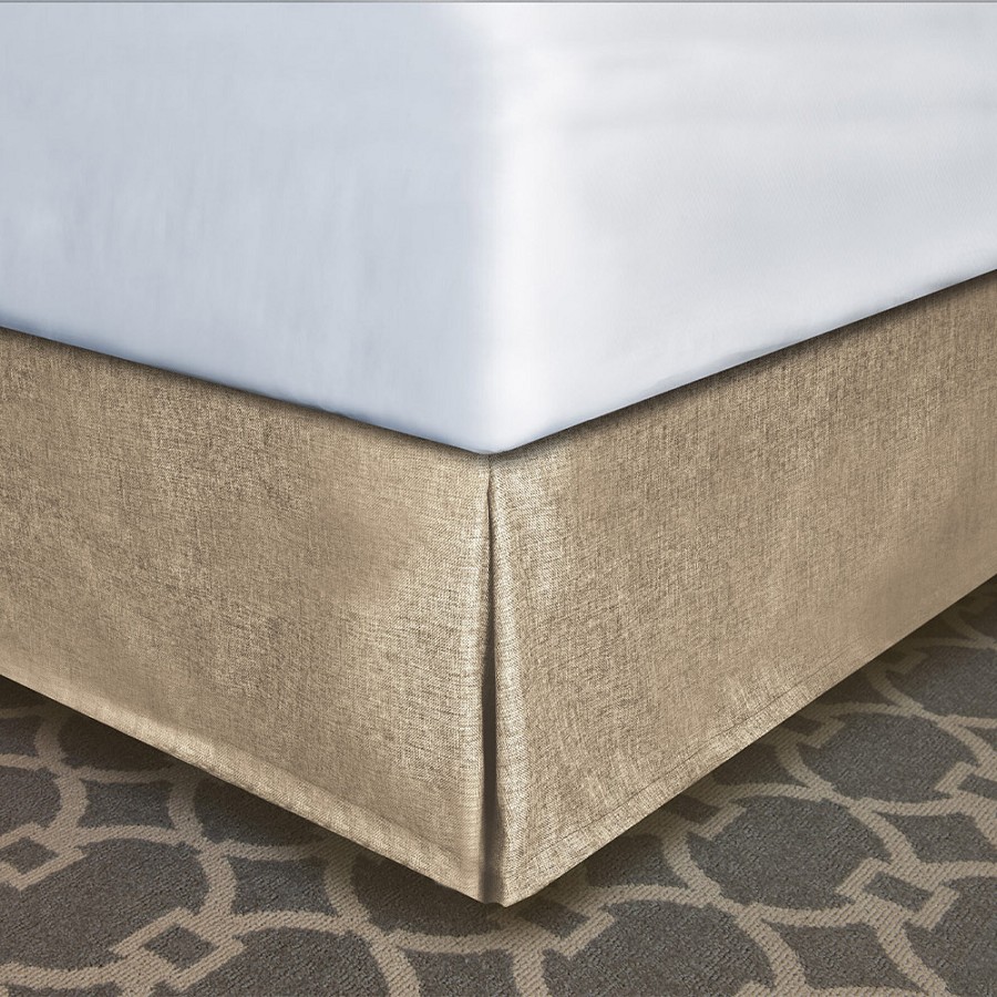 Designer Dècor Collection Pleated Modern-Fit Bedskirt For Box Spring King 76x80x14' Caramel 12 Per Case Price Per Each 