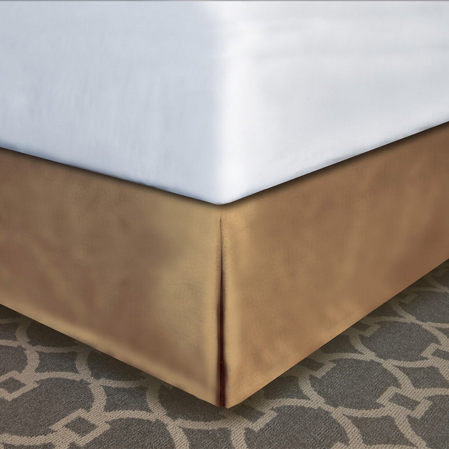 Designer Dècor Collection Pleated Modern-Fit Bedskirt For Box Spring Long Twin 39x80x14' Aztec Gold 12 Per Case Price Per Each 