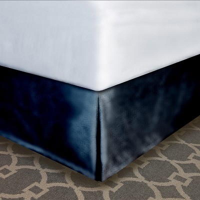 Designer Dècor Collection Pleated Modern-Fit Bedskirt For Box Spring Full 54x75x12' Black 12 Per Case Price Per Each 