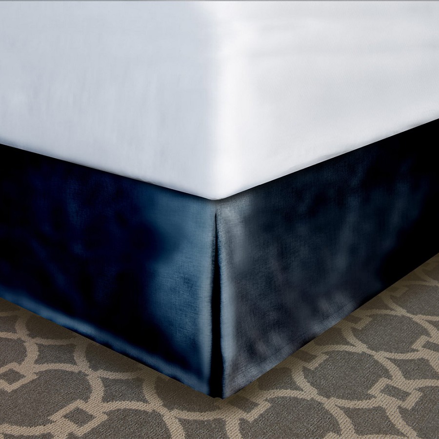 Designer Dècor Collection Pleated Modern-Fit Bedskirt For Box Spring Full 54x75x12' Black 12 Per Case Price Per Each 