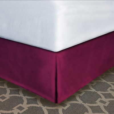 Designer Dècor Collection Pleated Modern-Fit Bedskirt For Box Spring Full 54x75x12' Bordeaux 12 Per Case Price Per Each 