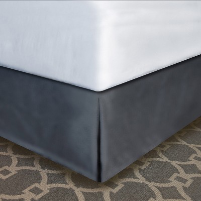 Designer Dècor Collection Pleated Modern-Fit Bedskirt For Box Spring Queen 60x80x12' Charcoal Gray 12 Per Case Price Per Each 