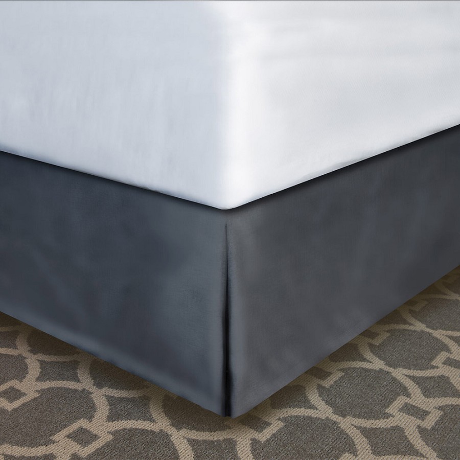 Designer Dècor Collection Pleated Modern-Fit Bedskirt For Box Spring Queen 60x80x12' Charcoal Gray 12 Per Case Price Per Each 