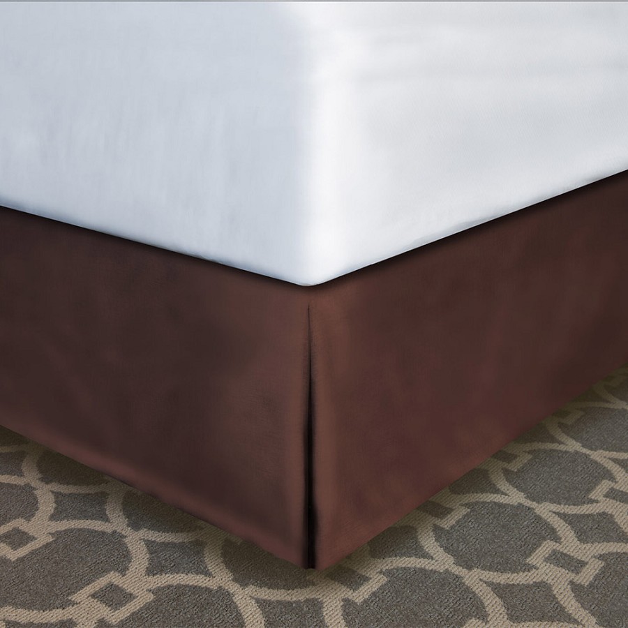 Designer Dècor Collection Pleated Modern-Fit Bedskirt For Box Spring Full 54x75x14' Espresso Brown 12 Per Case Price Per Each 