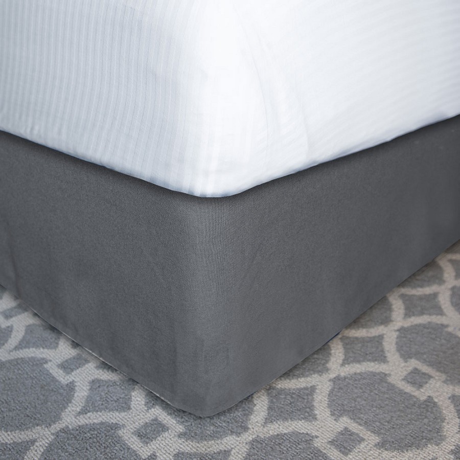 Designer Dècor Collection Modern-Fit Bedskirt For Box Spring King 76x80x14' London Gray 12 Per Case Price Per Each 