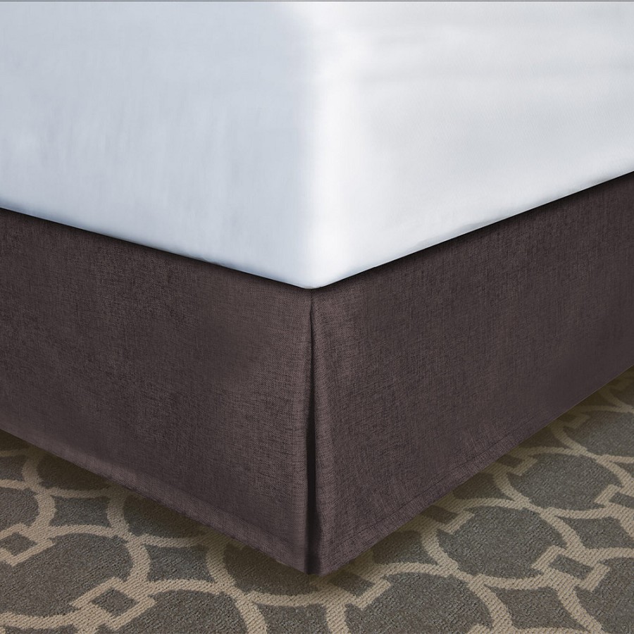 Designer Dècor Collection Pleated Modern-Fit Bedskirt For Box Spring Twin 39x75x12' Berkshire Brown 12 Per Case Price Per Each 