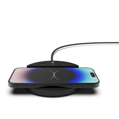 Station C Designer Wireless Charger With USB-A + USB-C + Qi Wireless Black 24 Per Case Price Per Each 