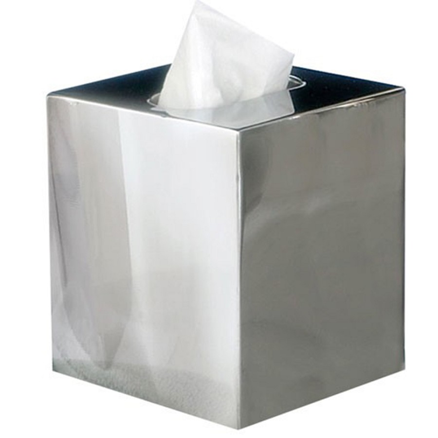 NuSteel Gloss Mirror Finish Boutique Tissue Box Cover 12 Per Case Price Per Each 
