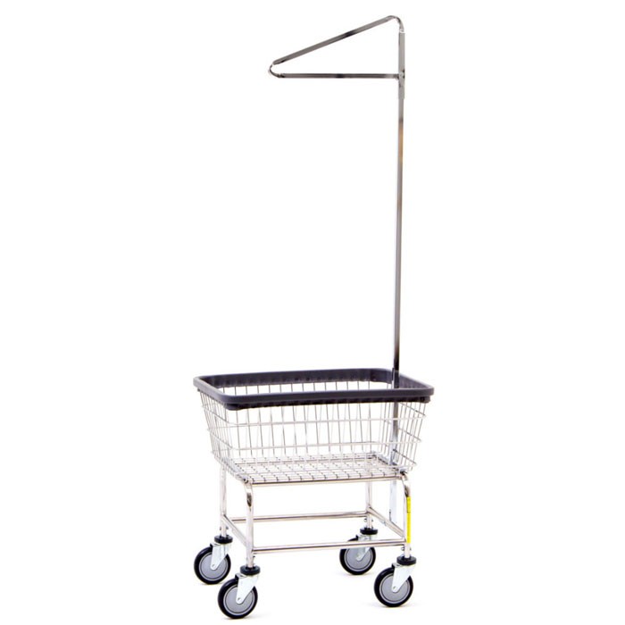 R&B Standard Wire Laundry Cart With Single Pole Rack 