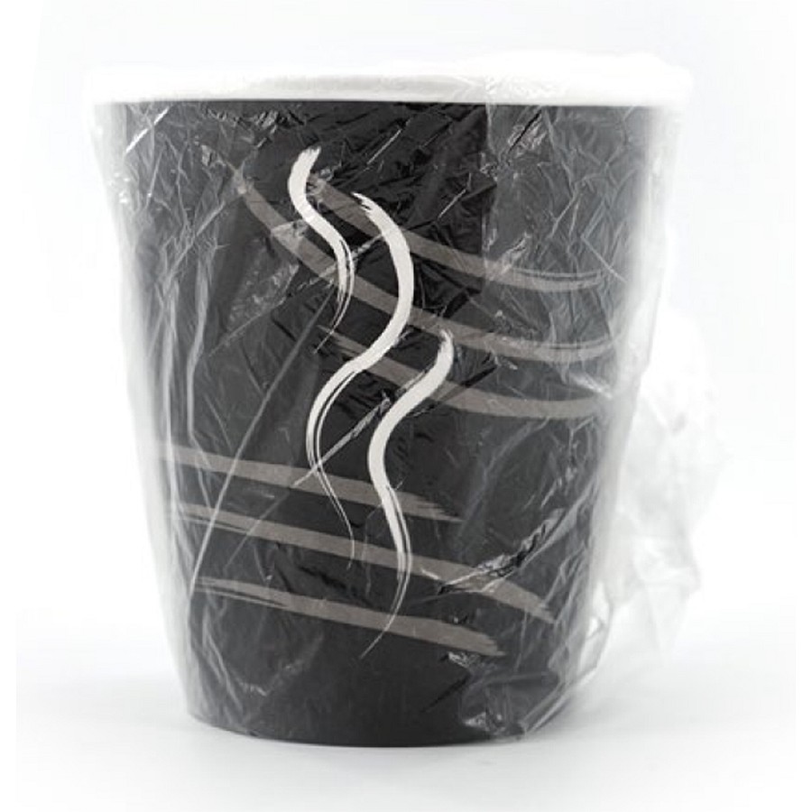 Generic 10 Oz. Single Wall Hot Cup Individually Wrapped Black 1000 Per Case Price Per Case 