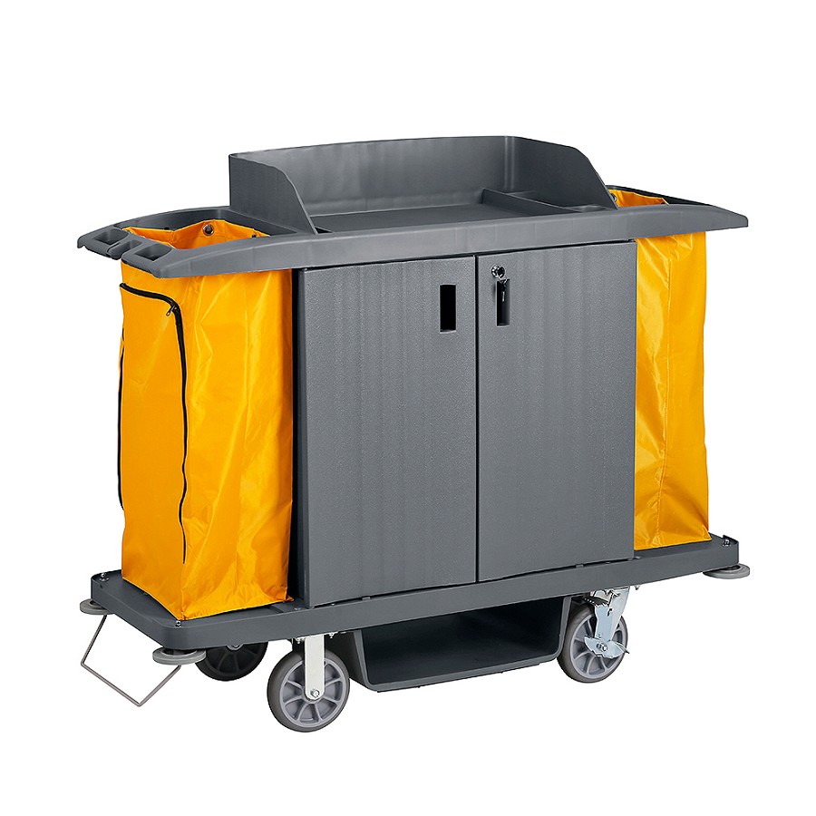 Large Housekeeping Cart with Doors 
