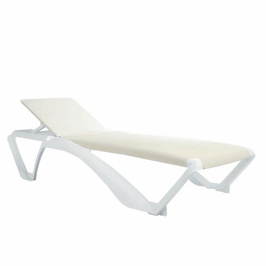 Resol Marina Stacking Sunlounger Beige & White 2 Per Case Price Per Each 