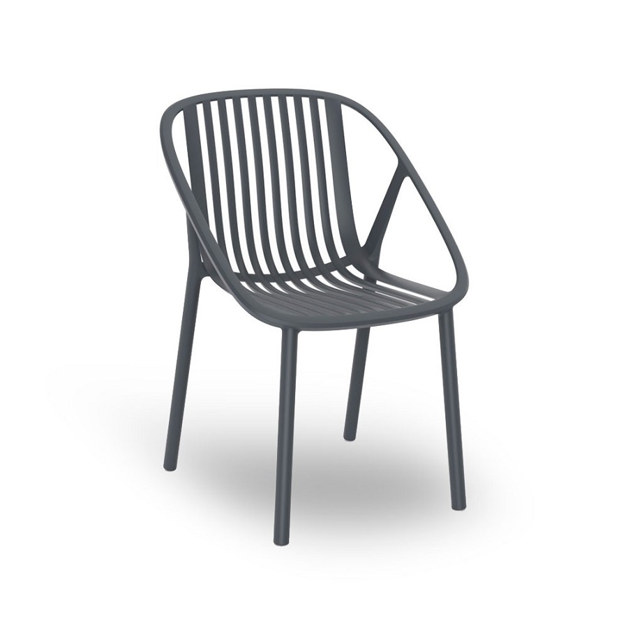 Resol Bini Stacking Chair Dark Gray 4 Per Case Price Per Each 