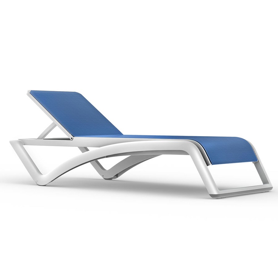 Resol Sky Stacking Sunlounger Blue & White 2 Per Case Price Per Each 
