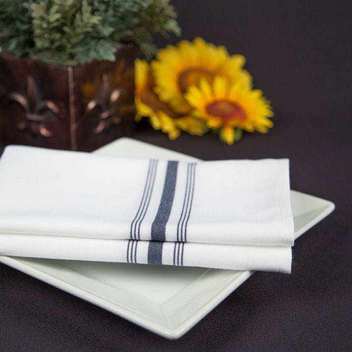 Riegel Premier Bistro Stripe 100% Spun Polyester Napkins 18x22 Flag Blue Stripe 6 Dz Per Case Price Per Dz 