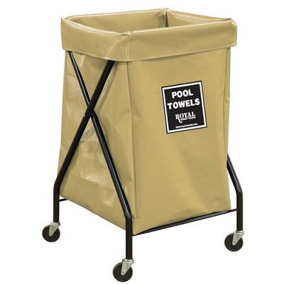 Royal Basket 6 Bushel Vinyl Pool Towel X-Frame Cart 