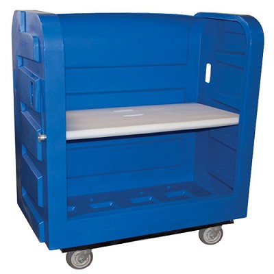 Royal Basket 36 Cu Ft Turnabout Truck With Plastic Shelves 