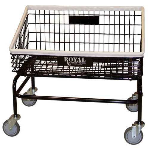 Royal Basket Tapered Front Basket Wire Laundry Cart With No Hanger 