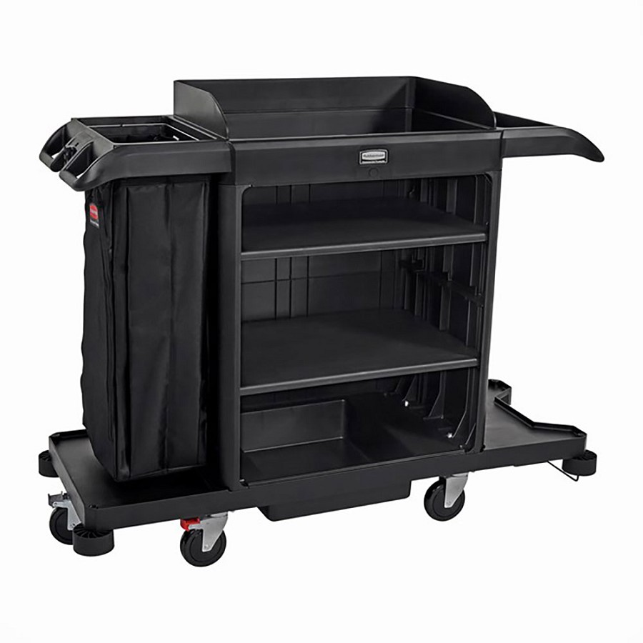 Rubbermaid Commercial 2202581 Full Size Housekeeping Cart Black 