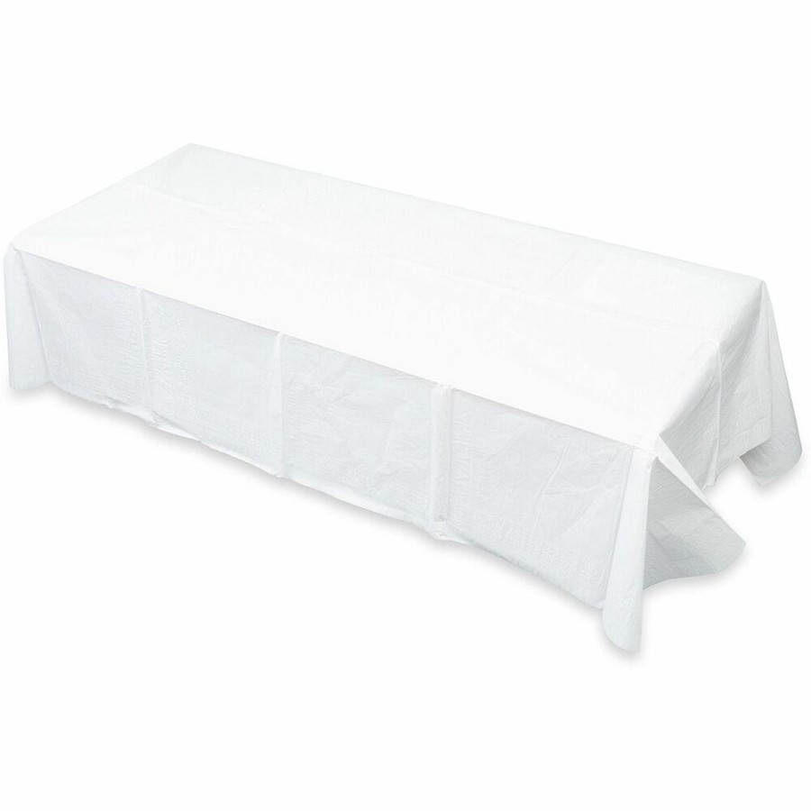 Tatco White Paper Rectangular Tablecovers - 108' Length x 54' Width - Paper - White - 20 / Carton 