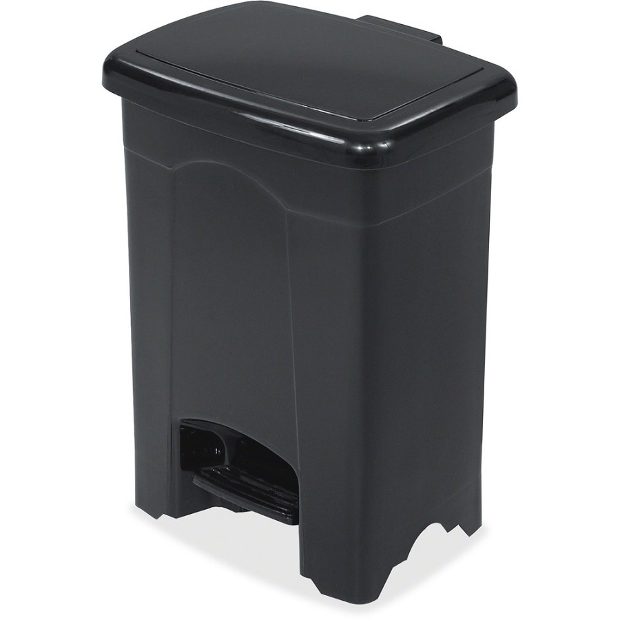Safco Plastic Step-on 4-Gallon Receptacle - 4 gal Capacity - 15' Height x 12' Width x 10' Depth - Plastic - Black - 1 Each 
