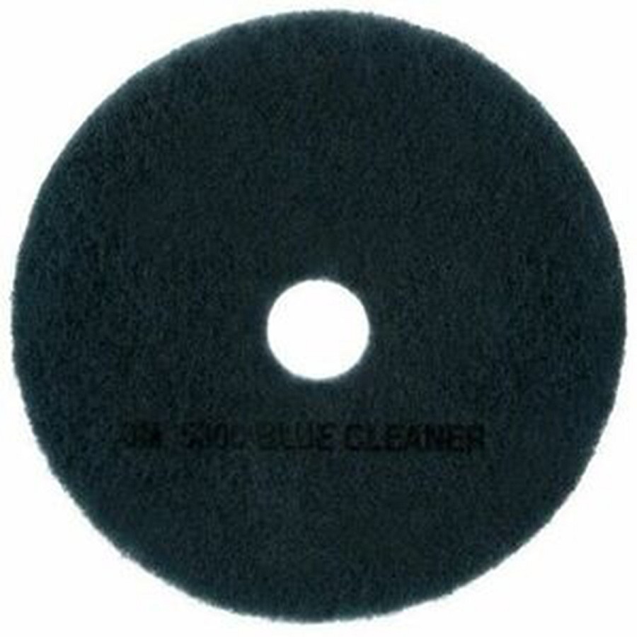3M Blue Cleaner Pad 5300 - 17' Diameter - Scrubbing - Polyester Fiber, Nylon - Blue - 5 / Carton 