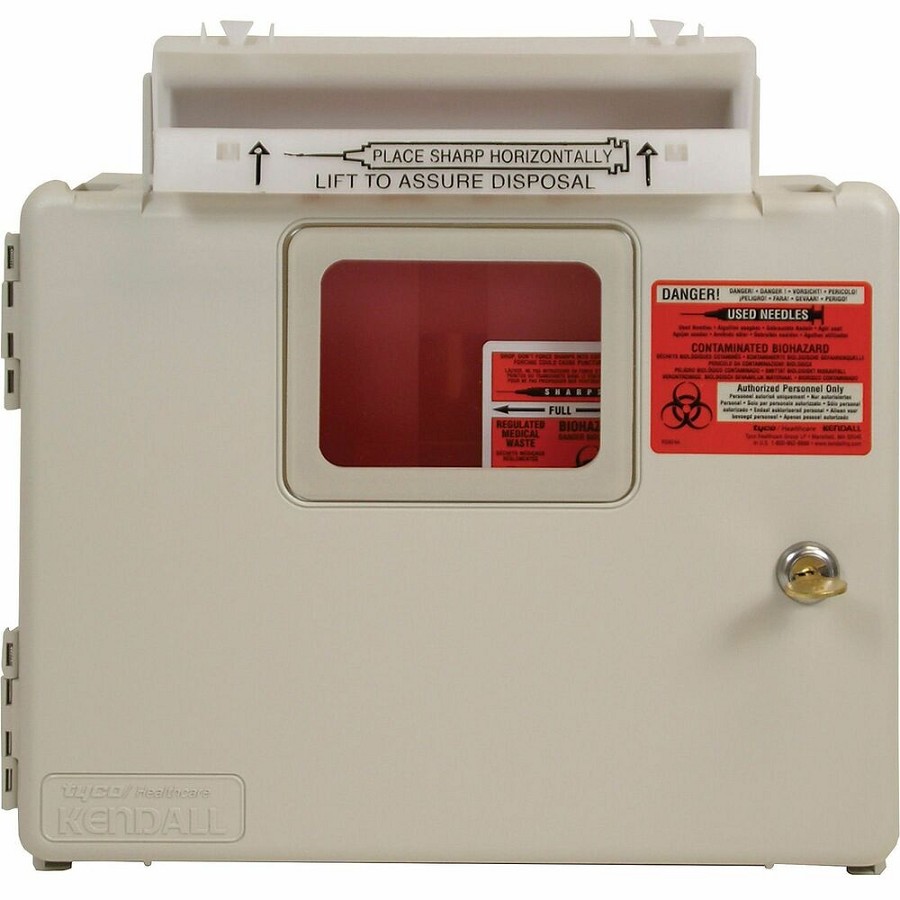 Covidien Sharpstar In-Room Sharps Container/Enclosure System - Security Lock - Beige - Plastic - 1 Each 