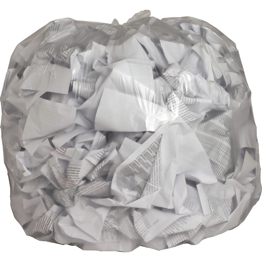 Genuine Joe Clear Trash Can Liners - 45 gal Capacity - 46' Length x 40' Width x 0.60 mil (15 Micron) Thickness - Low Density - Clear - Film - Multipurpose - Recycled - 250/Box - 1 Carton 