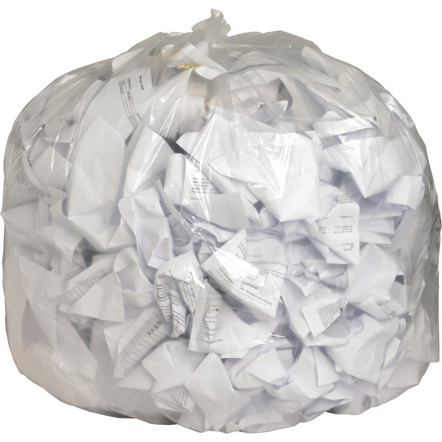 Genuine Joe Clear Trash Can Liners - 56 gal Capacity - 48' Length x 43' Width x 0.80 mil (20 Micron) Thickness - Low Density - Clear - Film - Multipurpose - Recycled - 100/Box - 1 Carton 