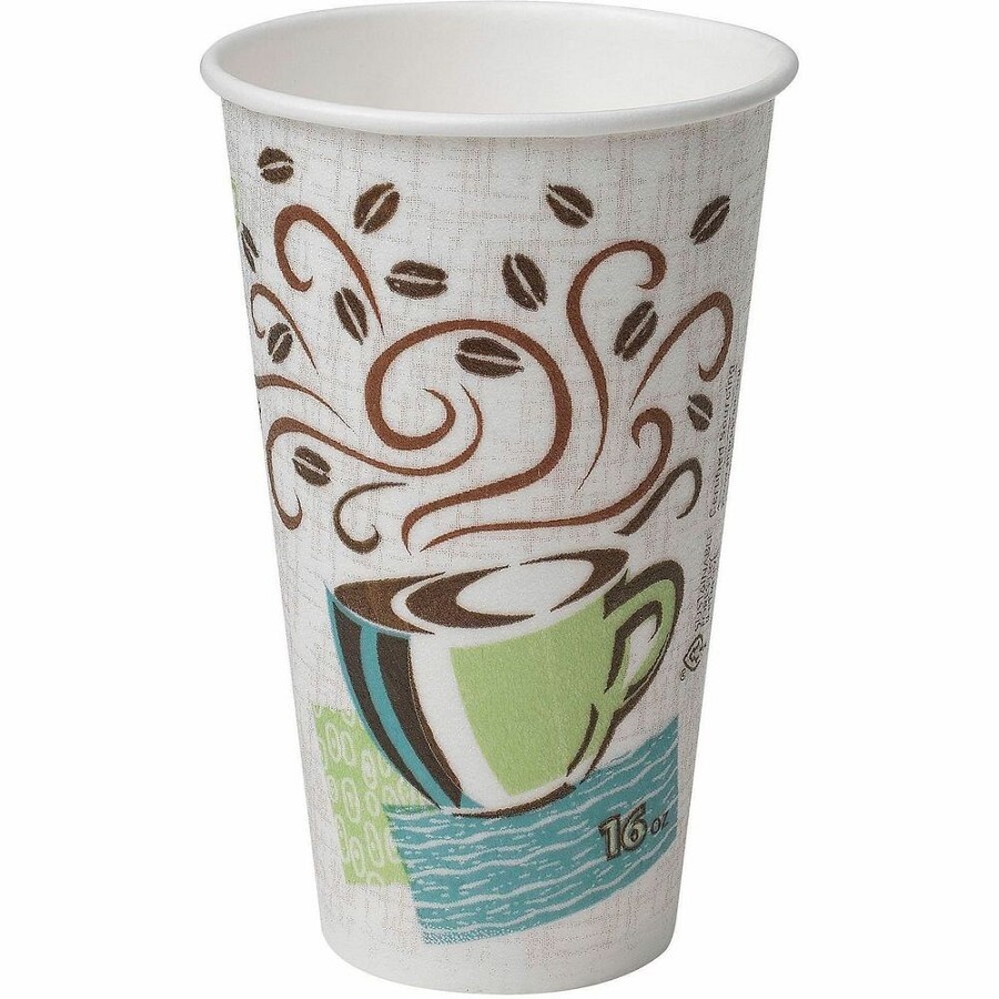 Dixie PerfecTouch 16 oz Insulated Paper Hot Coffee Cups by GP Pro - 16 fl oz - Coffee Haze - Paper - Hot Drink, Coffee - 25/Pack - 20 / Carton 