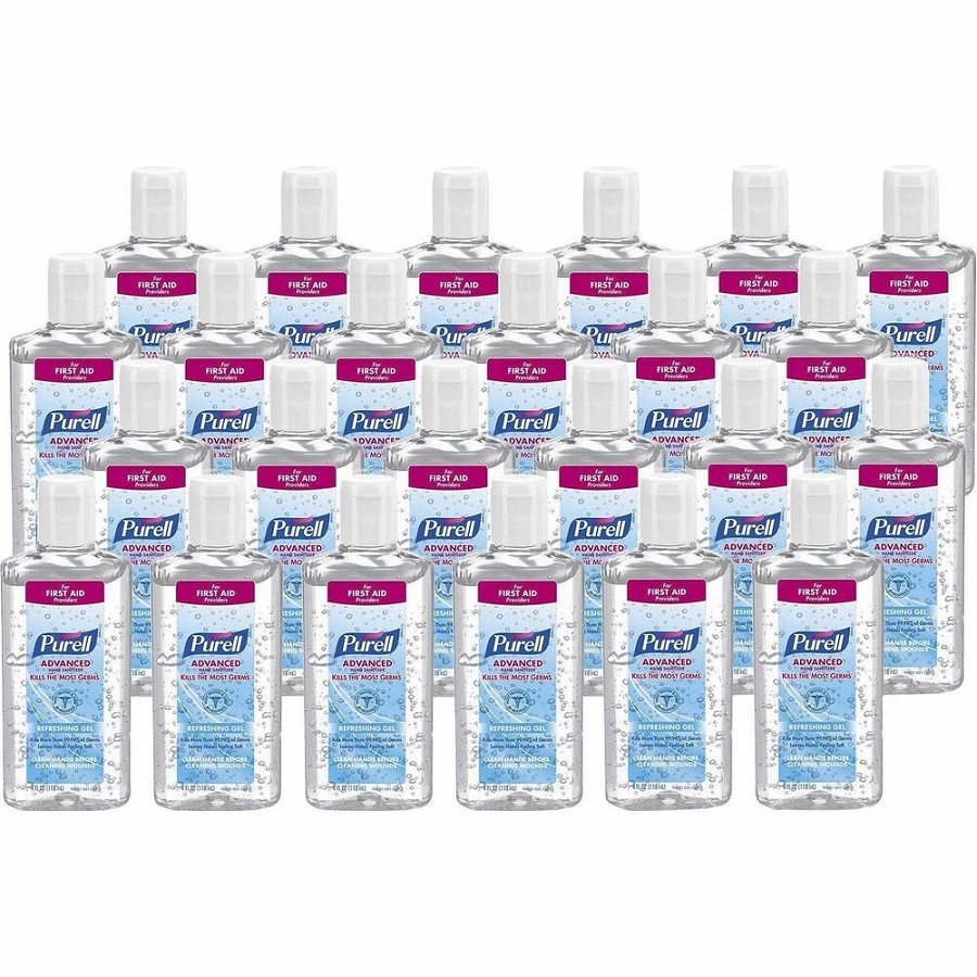 PURELL Advanced Hand Sanitizer Gel - 4 fl oz - Flip Top Bottle Dispenser - Hand - Moisturizing - Clear - Anti-irritant, Dye-free - 24 / Carton 