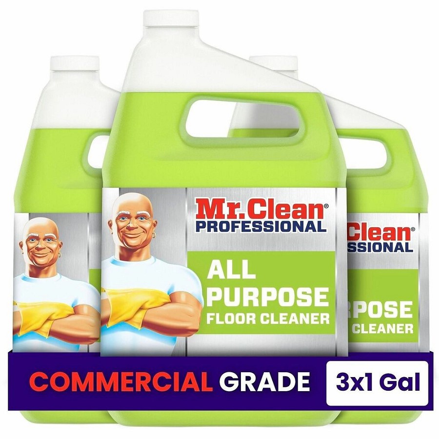 Mr. Clean Professional Finished Floor Cleaner - For Tile - Liquid - 128 fl oz (4 quart) - Residue-free - Yellow - 3 / Carton 