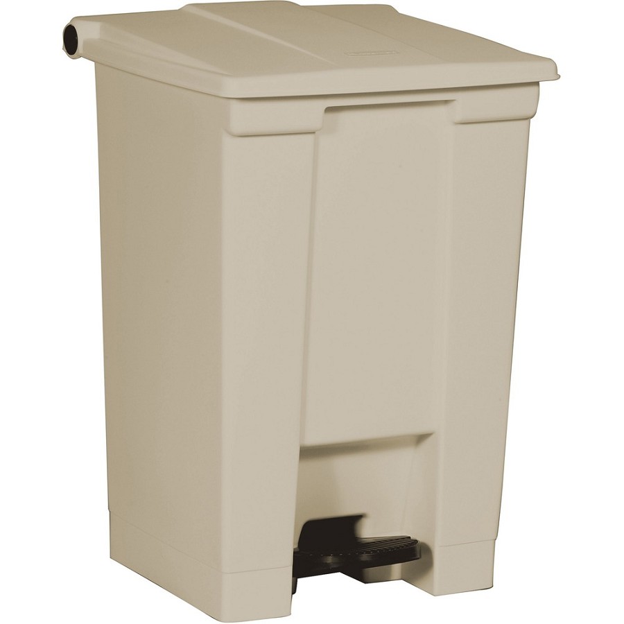 Rubbermaid Commercial Step-on Waste Container - 12 gal Capacity - 17.1' Height x 15.7' Width x 16.3' Depth - Plastic - Beige - 1 Each 