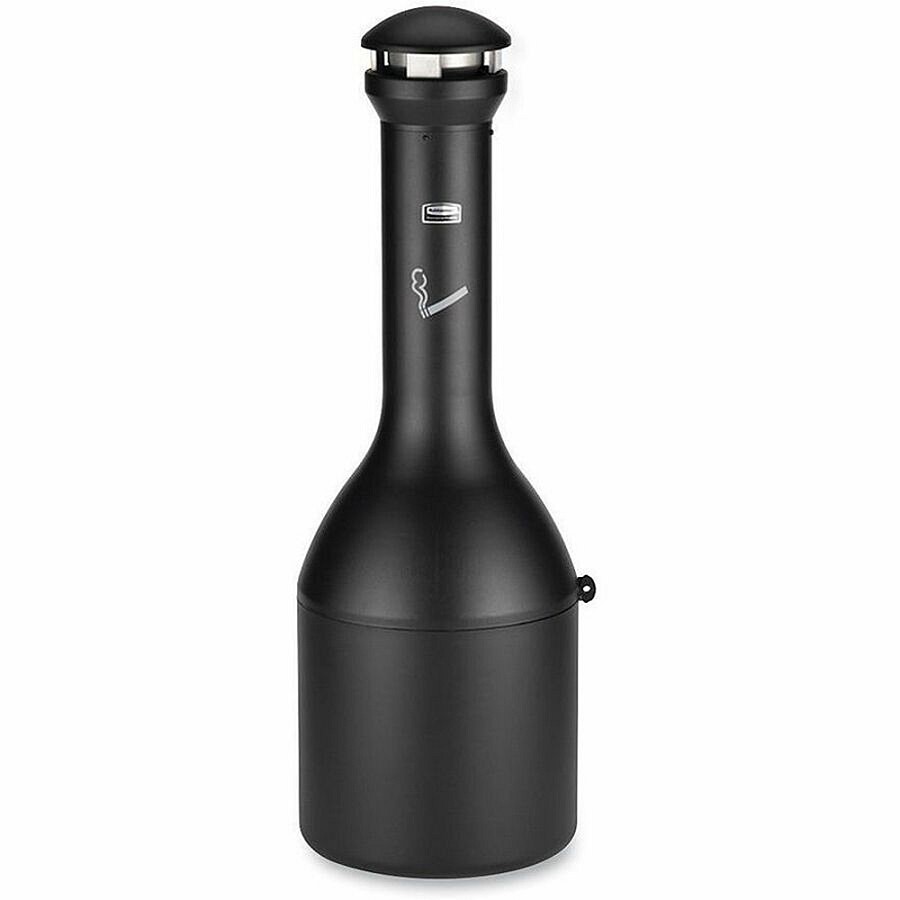 Rubbermaid Commercial Traditional Smoking Receptacle - 4.10 gal Capacity - 39' Height x 13' Width - Metal - Black - 1 Each 