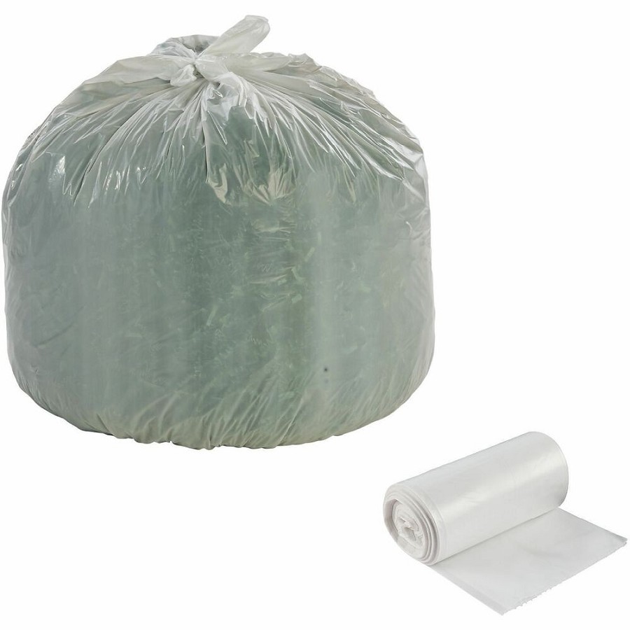Stout Controlled Life-Cycle Plastic Trash Bags - 13 gal Capacity - 30' Length x 24' Width x 0.70 mil (18 Micron) Thickness - White - Office Waste - 1 Carton 