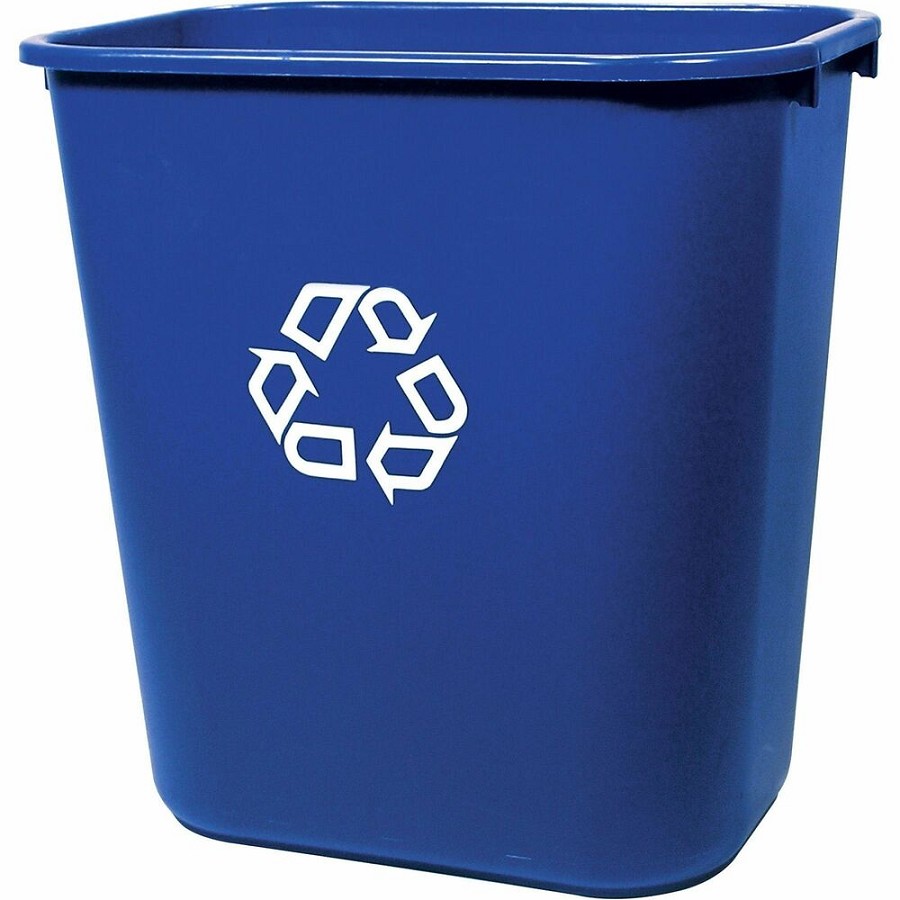 Rubbermaid Commercial Deskside Recycling Container - 7.03 gal Capacity - Rectangular - 15' Height x 14' Depth - Blue - 1 Each 