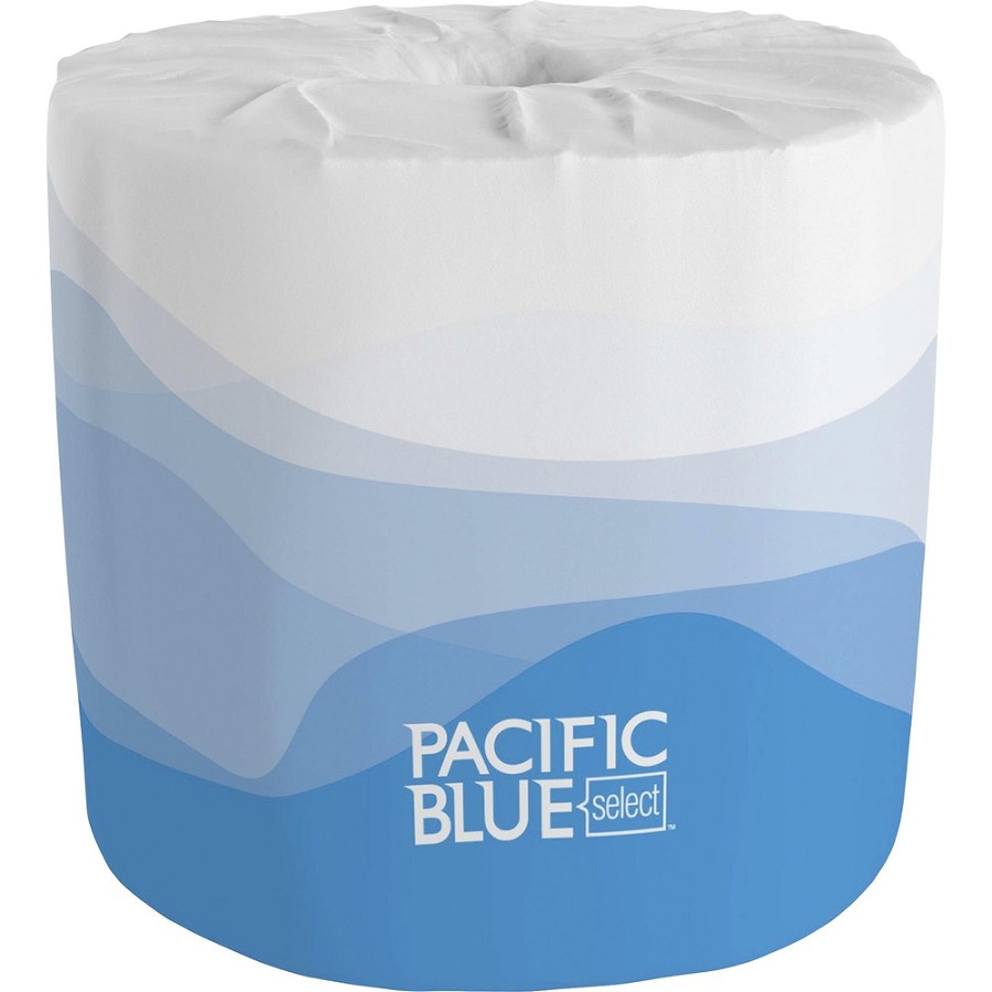Pacific Blue Select Standard-Roll Embossed Toilet Paper - 2 Ply - 4' Width x 4.05' Length - 550 Sheets/Roll - White - 40 / Carton 